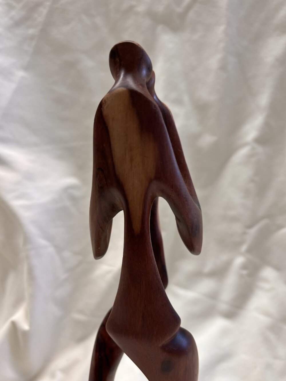 Hand Carved Abstract Wood Sculpture Intertwined Figures Mid Century Modern Decor - Picture 7 of 7